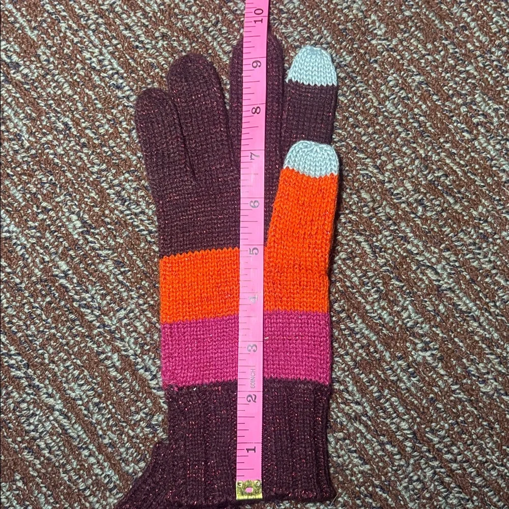 Circus by Sam Edelman Vibrant Knit Gloves sparkle bold orange maroon winter cold